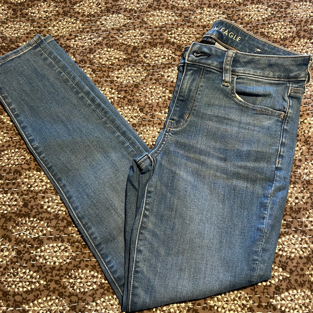 American Eagle Outfitters Women's Classic Blue Skinny Jeans - jeggings